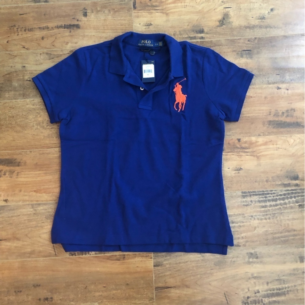 NWT - Skinny Fit Big Pony Polo Shirt Royal Blue Size L - Picture 6 of 11